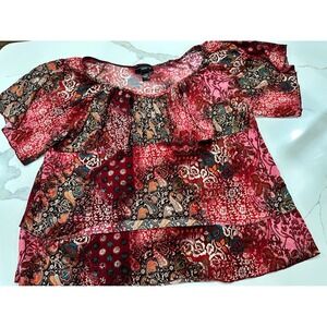 Venezia Plus Size Boho Patchwork Tiered Ruffle Top Blouse Women 26/28